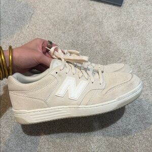 New Balance Cream Suede Sneakers